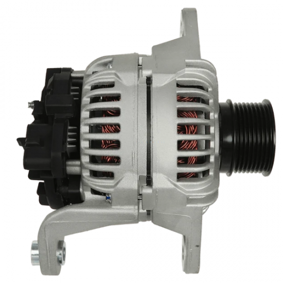 ALT009 - Alternador eletrônico modelo Bosch 0124555009 24V 80A, polia 8 canais com 63mm de diametro. Aplicação Volvo B10M eletronico, NH12, B7R, FH12, FH16, FM, FMX .