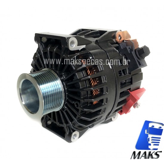 ALT8165 - Alternador modelo Prestolite 53160023,  Scania 2448165, 24V, 150A, polia 10 estrias, aplicação Scania