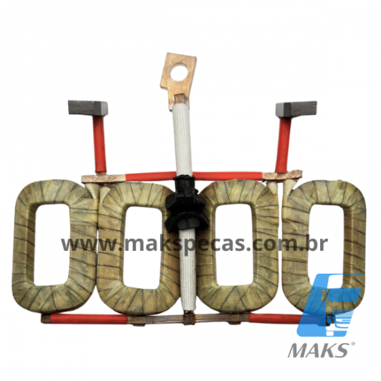 BOB1171 - Bobina de campo para motor de partida Mitsubishi Série M9 5,5KW 24V. Diversas aplicações, consulte a lista abaixo. BOB1171 - Bobina de campo para motor de partida Mitsubishi Série M9 5,5KW 24V. Diversas aplicações, consulte a lista abaixo.