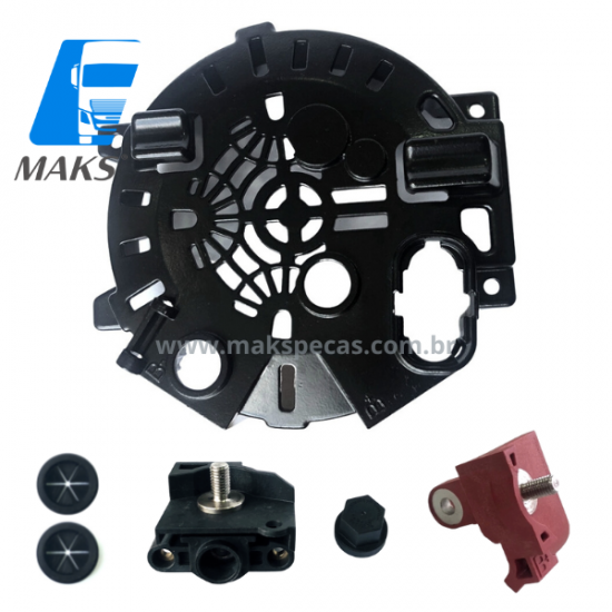 CCF8165 - Tampa de fechamento traseiro completo para alternador modelo Prestolite 53160023, 24V, 150A, aplicação Scania 2448165 CCF8165 - Tampa de fechamento traseiro completo para alternador modelo Prestolite 53160023, 24V, 150A, aplicação Scania 2448165