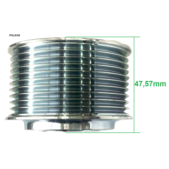 POL8165 - Polia para alternador modelo Prestolite 53160023, 24V, 150A, aplicação Scania