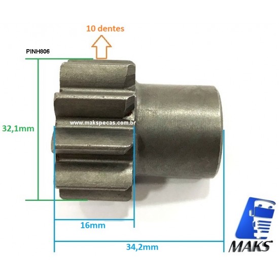 PINH806 - Kit pinhão para motor de partida modelo Delco Remy 29MT 10 dentes 32mm, varias aplicações. PINH806 - Kit pinhão para motor de partida modelo Delco Remy 29MT 10 dentes 32mm, varias aplicações.