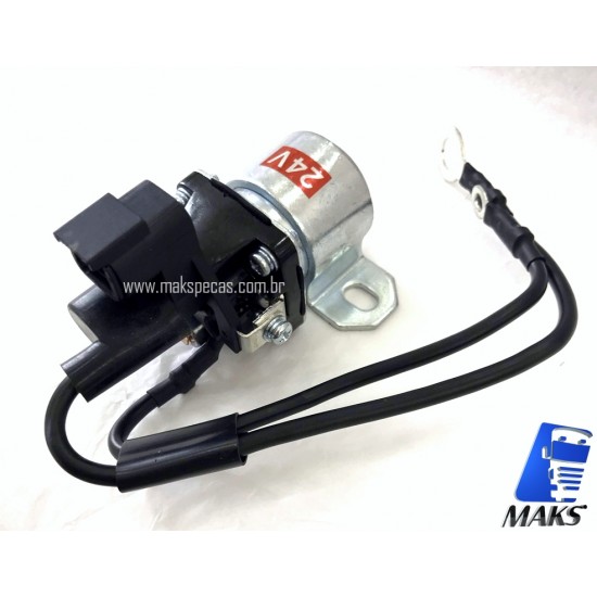 RA66771 - Rele auxiliar para motor de Partida tipo Mitsubishi M009T66771 24V 5.5KW 12 dentes. Aplicação Volvo FH16, motor D13K, M009T66771, 21542660, 22602935, 85013931, 85020789