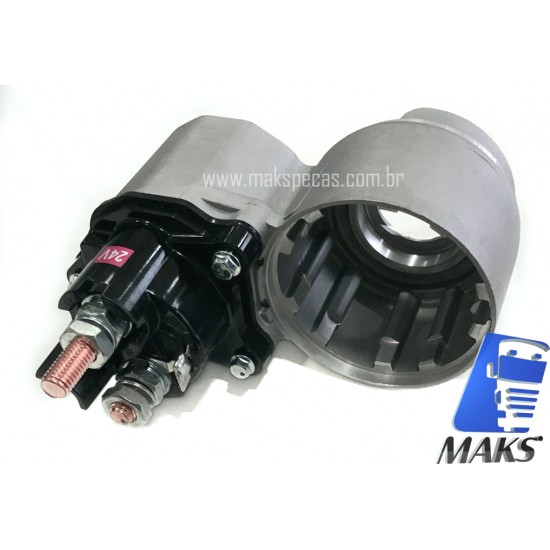 AUT7100 - Mancal com relé de partida para motor de arranque modelo Denso 428000-7100 24V, 4.8Kw, 10 Dentes.