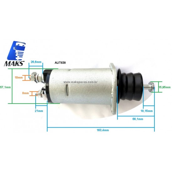 AUT838 - Rele de partida para motor de arranque Delco Remy 10515838 29MT 12V MBB 709 712 1418 1620 Ford Cargo Eletronico Caminhao VW