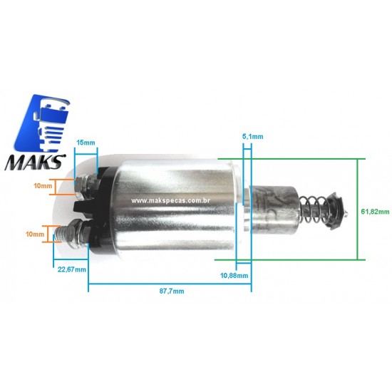 AJF636 - Rele de partida (automatico/ solenóide) para motor de partida Bosch JF  24V  (similar ZM636)