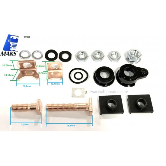 KIT600 - Kit reparo completo contatos do relé de partida ( automático ) para motor de arranque modelo Denso 4380000600, 24V Ford 5801543247