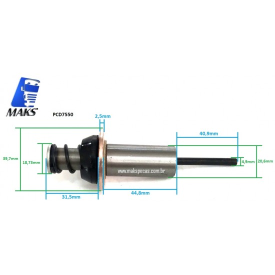 PCD7550 - Kit reparo acionamento do relé de partida para motor de arranque modelo Denso 228-0007550