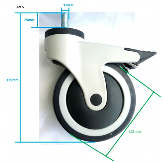 CWB503CS- Rodizio hospitalar Evolution 5 Polegadas com Freio - preço de custo CWB503CS- Rodizio hospitalar Evolution 5 Polegadas com Freio - preço de custo
