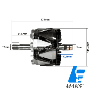 ROT102 - Rotor para alternador modelo Bosch 0124655102 24V 150A. Aplicação Volvo FH - Imagem 4