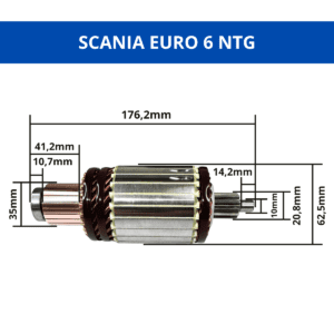 IN0015 - Induzido motor de arranque modelo Mahle 7459501 SCANIA 3064855 EURO 6 NTG XT 560 G SUPER - Imagem 3