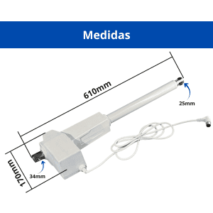 WTM3L400 - Atuador Linear Para Cama, Portas 400mm 24v 5000N - Imagem 3