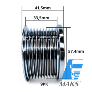 POL291 - Polia 9PK para alternador modelo Bosch F00MA36239 SEG F00MA36240 para alternador 0124655291 28V 150A/ outros , Mercedes Benz 815, 822, 1015, 1518 (cópia) - Imagem 5
