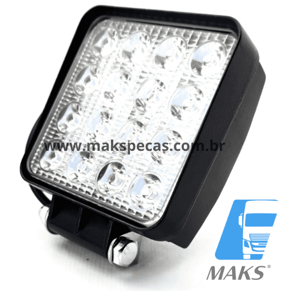 GLH00003 - Farol de Milha Led 48w 16 Led para veículos de passeio, 4x4, caminhões, ônibus, UTVs, quadriciclos, maquinas agrícolas, outros