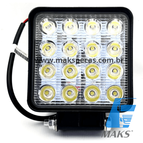 GLH00003 - Farol de Milha Led 48w 16 Led para veículos de passeio, 4x4, caminhões, ônibus, UTVs, quadriciclos, maquinas agrícolas, outros