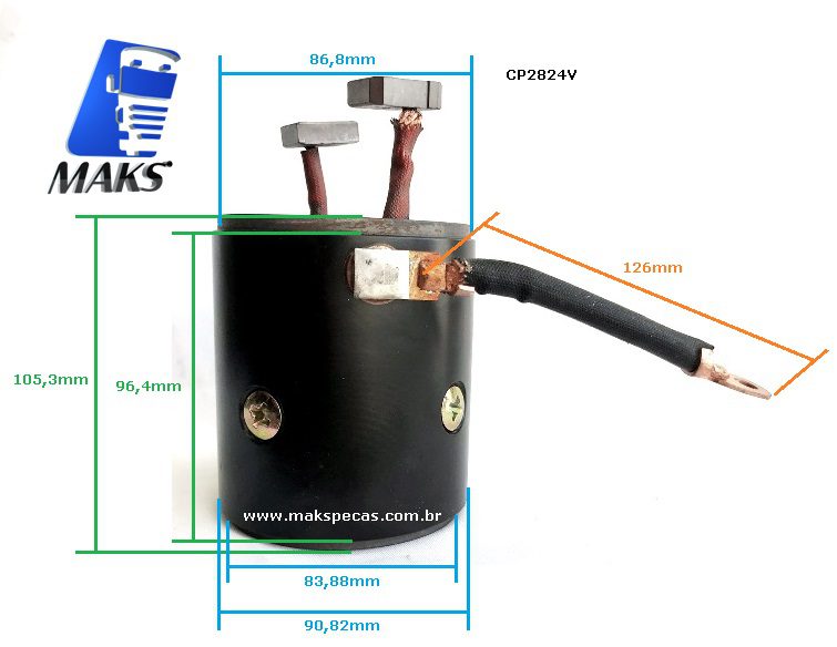 CP2824V - Carcaça polar completa para motor de partida Delco Remy 28MT 24V MBB1721/1722