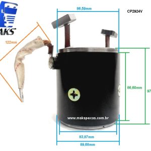 CP2924V - Carcaça polar completa para motor de arranque modelo Delco Remy 29MT 24V. Varias aplicações.