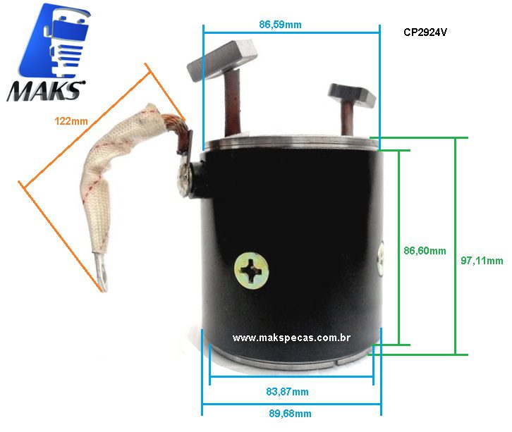 CP2924V - Carcaça polar completa para motor de arranque modelo Delco Remy 29MT 24V. Varias aplicações.