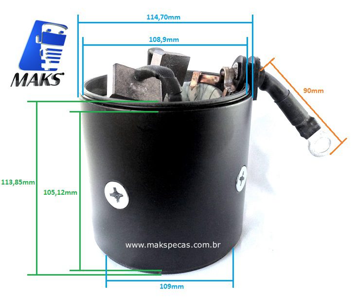 CP39MT - Bobina de campo (carcaça polar) para motor de partida Delco 8200519, MBB Axor, 2035, 2040, 2044, 2540, 2044, 2540, 2544, 2640, 2644, 3340, 4140, O500RS, RSD, OM457LAE, outros.