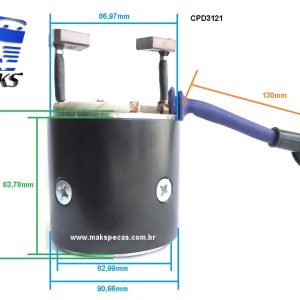 CPD3121 - Carcaça polar completa para motor de partida modelo Denso 128000-3121, 12V 2.5Kw, 13 Dentes. Aplicação CASE  1987559C1, 86982709, A170746, Cummins.