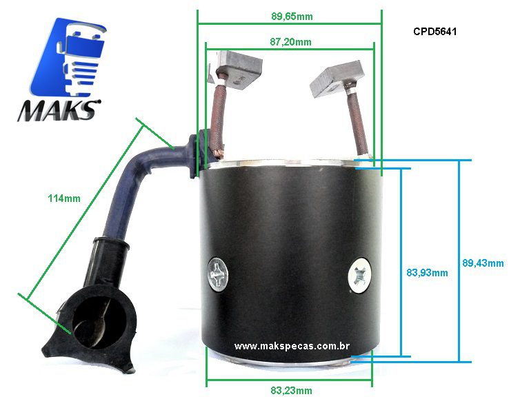 CPD5641 - Carcaça Polar (Bobina) para motor de Partida tipo Denso 24V, 4,5Kw, 10dentes. Aplicação Iveco Stralis 2995138/ 42498714/ 99432760/ Lucas LRS01957/ LRS1957