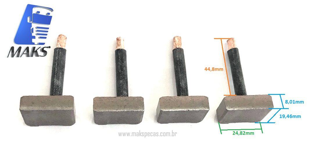 ESC478 - Jogo de escovas, motor de arranque Delco Remy 8200478 29MT - Ford/ VW/ Cummins