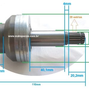 IMPM871 - Impulsor (eixo de fricção) para motor de partida Mitsubishi Série M8 5,0KW, eixo 21mm