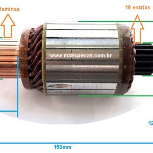 IND039 - Induzido Partida Bosch 24V MBB Atego 1218, 1718, 2425, Axor 2831