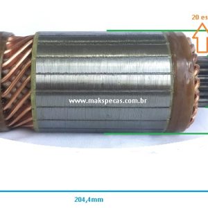 IND38MT - Induzido motor de partida Delco Remy 8200072,(00005, 00025, 00053, 00077, 00078, 00356) Volvo FH, NH12, Ford Cargo 2632, 2932, 4532, 5032, Case, Cummins, VWB, Outros.