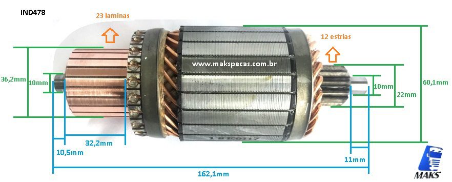 IND478 - Induzudo partida Delco Remy 8200478 29MT - Ford/ VW/ Cummins