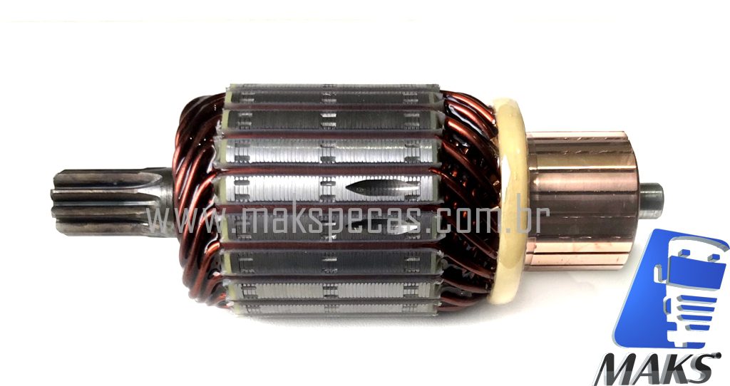 IND664 - Induzido para motor de arranque modelo Denso 228000-0664 12V 1,4 KW 9 dentes CW aplicação KUBOTA , BOBCAT, BOMAG , CASE