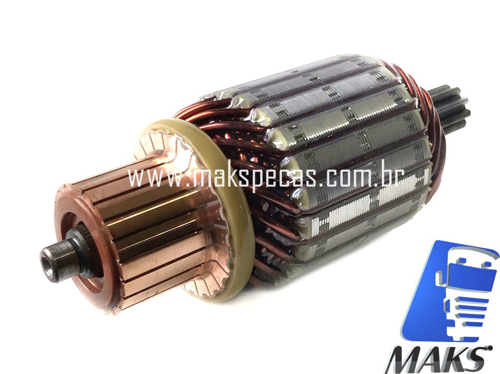 IND664 - Induzido para motor de arranque modelo Denso 228000-0664 12V 1,4 KW 9 dentes CW aplicação KUBOTA , BOBCAT, BOMAG , CASE