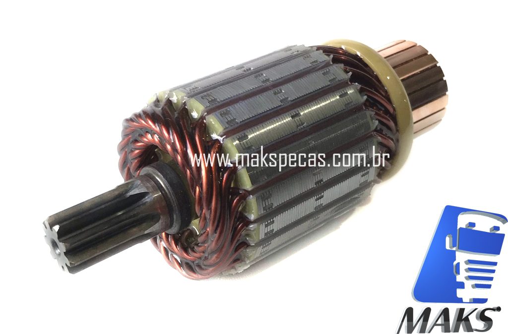 IND664 - Induzido para motor de arranque modelo Denso 228000-0664 12V 1,4 KW 9 dentes CW aplicação KUBOTA , BOBCAT, BOMAG , CASE