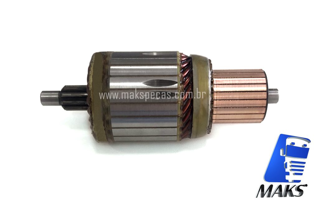 IND7100 - Induzido para motor de arranque modelo Denso 428000-7100 24V, 4.8Kw, 10 Dentes.