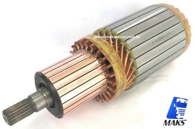 IND7550 - ​Induzido motor de arranque tipo Denso N940, 2280007550, STR70278, 24V 5,5KW 10dentes, aplicação Iveco Cursor.