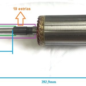 INDJE12 -  Induzido para motor de arranque tipo Bosch JE 12V 9000453067, aplicação MBB