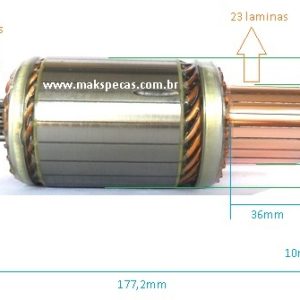 INDM171 - Induzido para motor de partida Mitsubishi Série M9 5,5Kw 24V. Diversas aplicações, confira a lista abaixo.