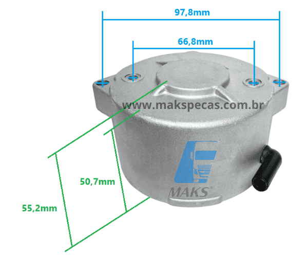 TTM65971 - Mancal traseiro para motor de arranque tipo Mitsubishi M009T65971. Aplicação Scania 2029376