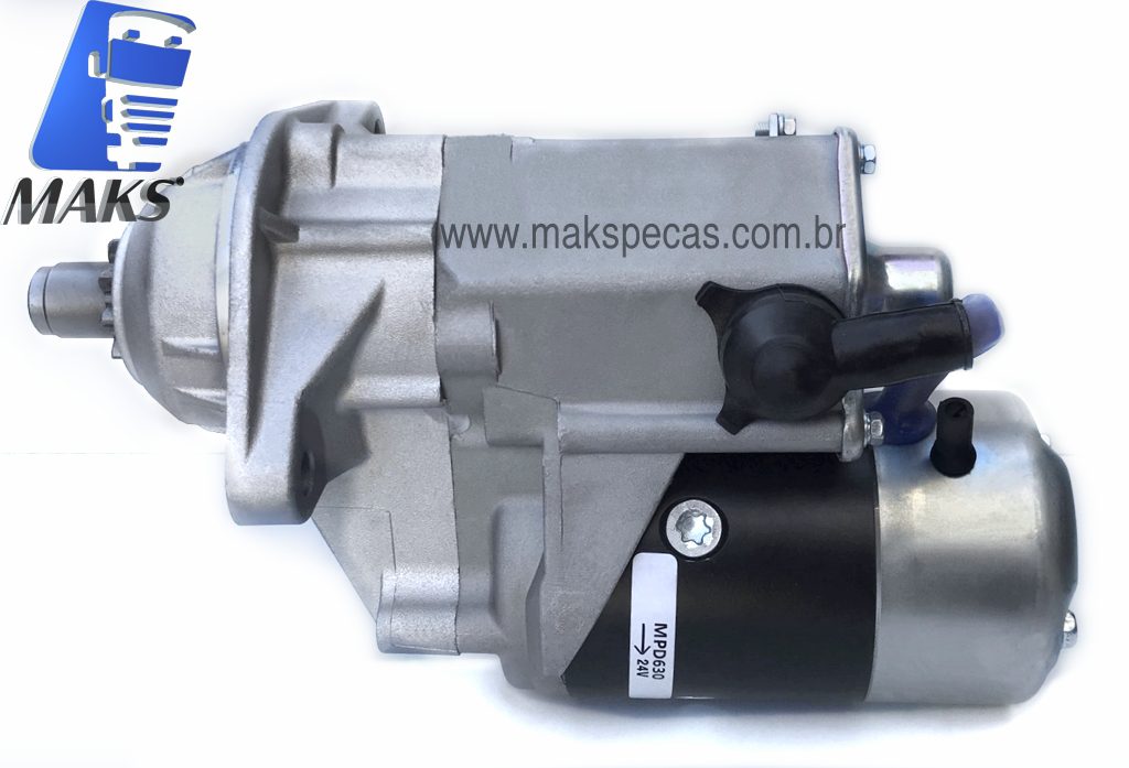 MPD630 - Motor de partida modelo Denso 228000-0630 24V, 4.5kW, 10 dentes, aplicação Cummins, Komatsu, Case