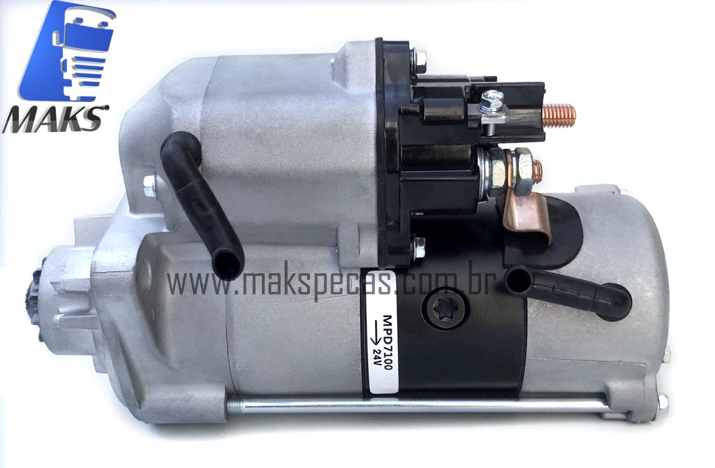 MPD7100 - Motor de partida modelo Denso 428000-7100, 438000-0060 24V, 4.8Kw, 10 Dentes. Aplicação Cummins /Volare 438000-7100