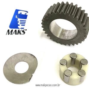 ENG5641 - Kit engrenagens e rolamento para motor de arranque modelo Denso 24V, 4,5Kw. Aplicação Iveco, Case, Caterpillar, New Holand, Toyota
