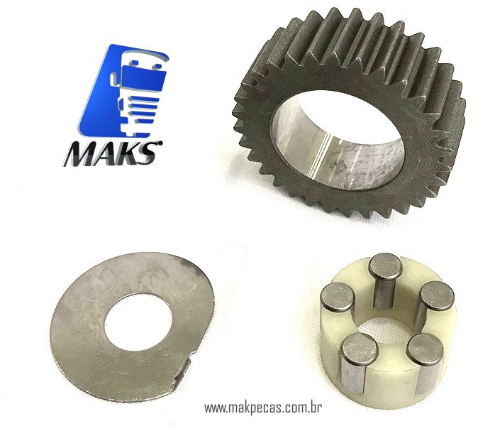 ENG5641 - Kit engrenagens e rolamento para motor de arranque modelo Denso 24V, 4,5Kw. Aplicação Iveco, Case, Caterpillar, New Holand, Toyota