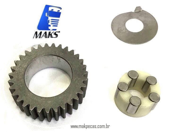 ENG5641 - Kit engrenagens e rolamento para motor de arranque modelo Denso 24V, 4,5Kw. Aplicação Iveco, Case, Caterpillar, New Holand, Toyota