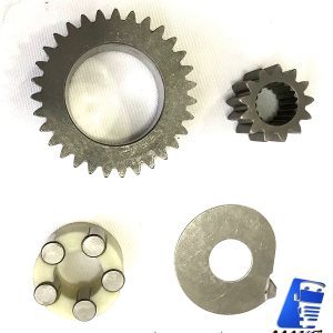 ENG7550 - Kit engrenagens e rolamento da planetária do motor de arranque modelo Denso N940, 2280007550, STR70278, 24V 5,5KW Iveco, Case, Caterpillar, outros.