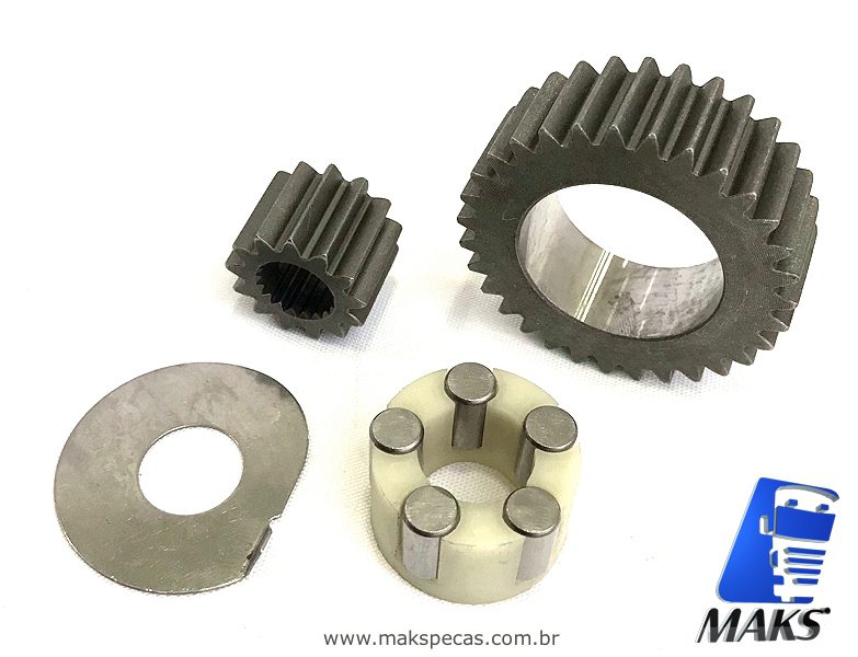 ENG7550 - Kit engrenagens e rolamento da planetária do motor de arranque modelo Denso N940, 2280007550, STR70278, 24V 5,5KW Iveco, Case, Caterpillar, outros.