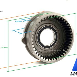 KPM55 - Kit Planetária sem impulsor para motor de partida tipo Mitsubishi Linha M9 5.5kW. Diversas aplicações, consulte a lista abaixo.