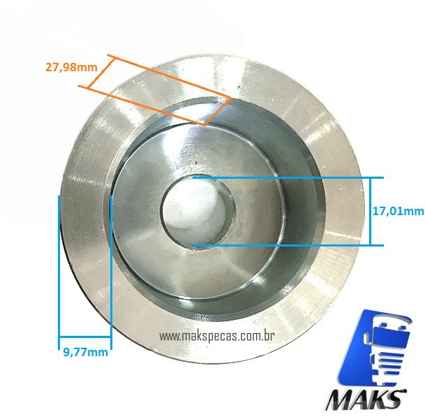 POL200JD - Polia alternador eletronico tipo Bosch 0124625030 12V 200A. Aplicação Tratores John Deere, AH229090.