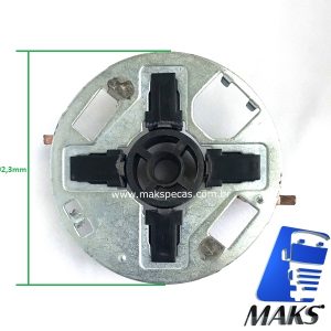 PE002S - Porta escovas (2004336100) para motor de arranque (partida) Bosch F042002135, (mesmo 0001261002 Geração 2) HXF95-L 24V. Aplicação Scania Highline série 3/4/5.