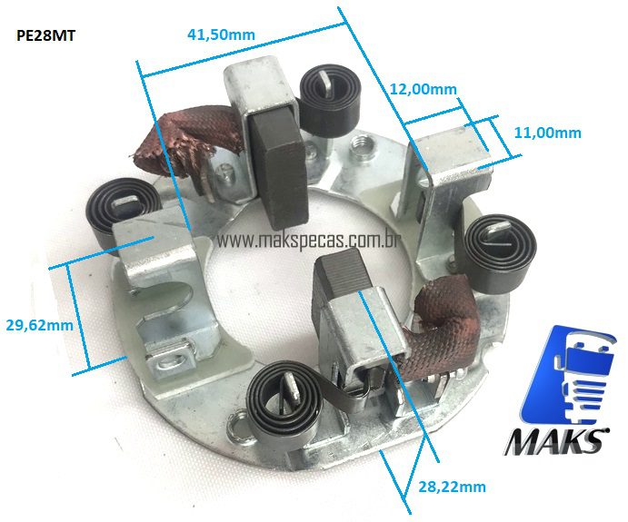 PE29MT - Porta escovas para motor de arranque modelo Delco Remy 28MT e 29MT 24V. Varias aplicações.