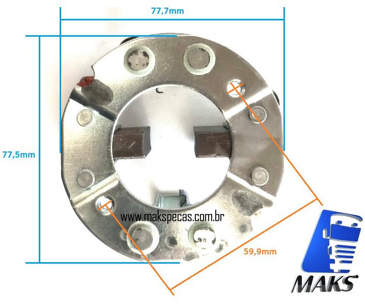 PE38MT - Porta escovas para motor de arranque modelo Delco Remy 38MT 24V, 10528064. Volvo, Ford, Volkswagem, Case, Cummins, Scania, Outros.